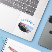 Kust van Malibu California met foto Sticker (Laptop met iPhone)