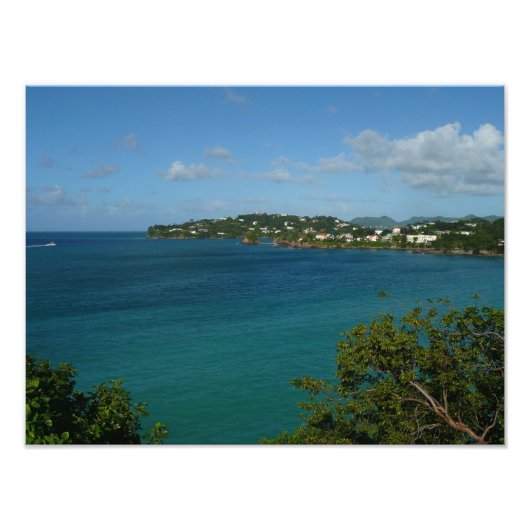 Kust van Saint Lucia Caribbean Vacation Foto Afdruk (Voorkant)
