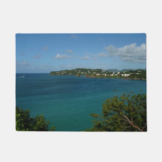 Kust van Saint Lucia Caribbean Vacation Foto Deurmat (Voorkant)