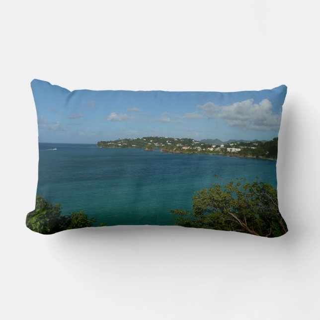 Kust van Saint Lucia Caribbean Vacation Foto Kussen (Voorkant)