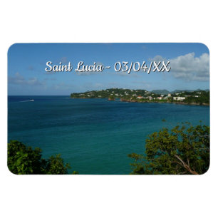 Kust van Saint Lucia Caribbean Vacation Foto Magneet
