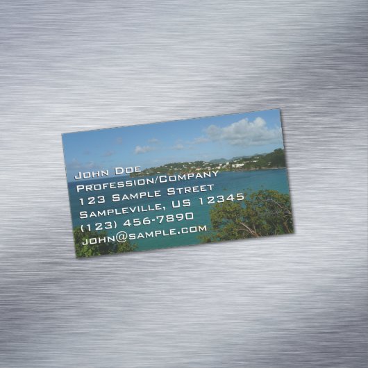 Kust van Saint Lucia Caribbean Vacation Foto Magnetisch Visitekaartje (Voorbeeld)