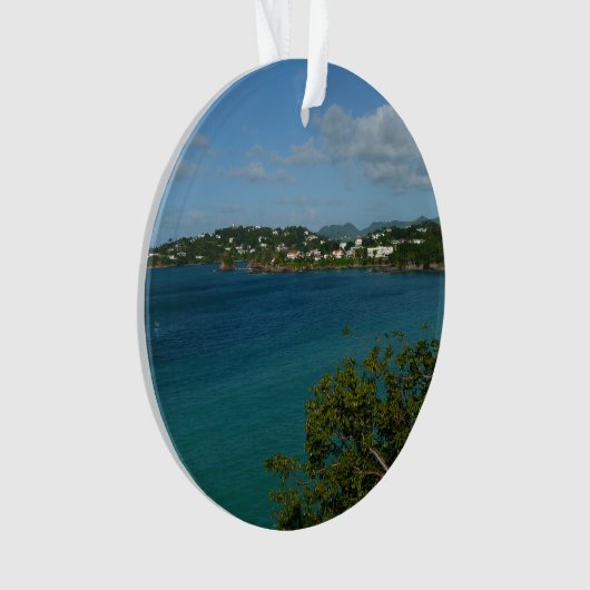 Kust van Saint Lucia Caribbean Vacation Foto Ornament (voorkant)