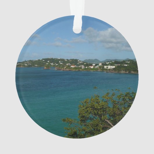 Kust van Saint Lucia Caribbean Vacation Foto Ornament (achterkant)