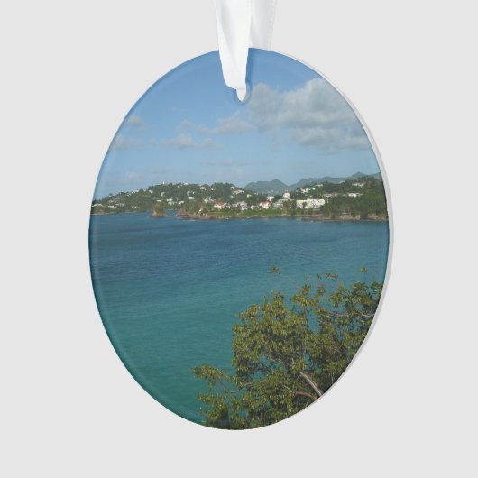 Kust van Saint Lucia Caribbean Vacation Foto Ornament (voorkant)
