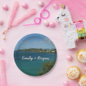 Kust van Saint Lucia Caribbean Vacation Foto Papieren Bordje (Feest)