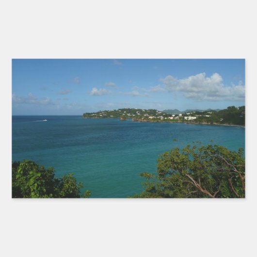 Kust van Saint Lucia Caribbean Vacation Foto Rechthoekige Sticker (Voorkant)