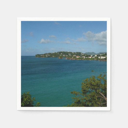 Kust van Saint Lucia Caribbean Vacation Foto Servetten (Voorkant)