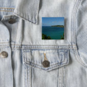 Kust van Saint Lucia Caribbean Vacation Foto Vierkante Button 5,1 Cm (In situ)