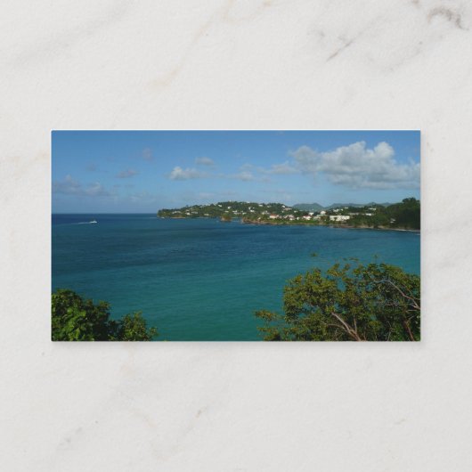 Kust van Saint Lucia Caribbean Vacation Foto Visitekaartje (Achterkant)