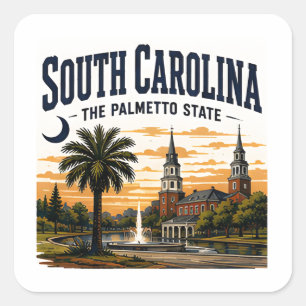 Kust van South Carolina erfgoed Vierkante Sticker
