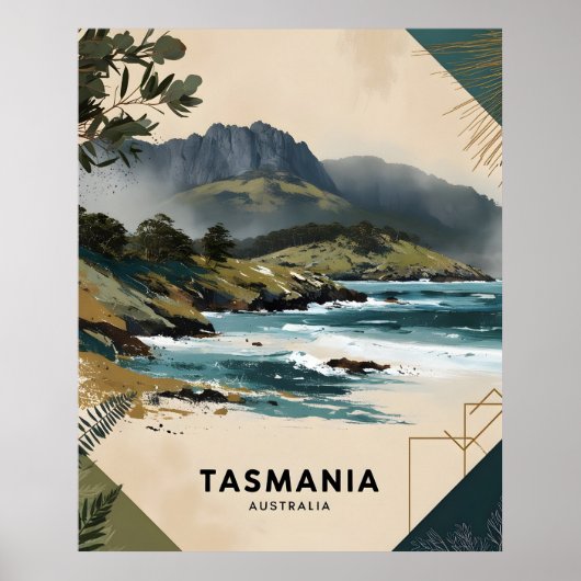 kust van Tasmanië Poster (Voorkant)