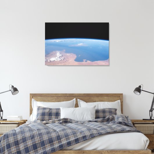Kust van Tunesië en Libië en eiland Sicilië Canvas Afdruk (Insitu (Slaapkamer))