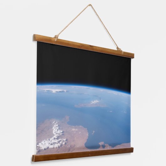 Kust van Tunesië en Libië en eiland Sicilië Hangend Wandkleed (Gebogen)