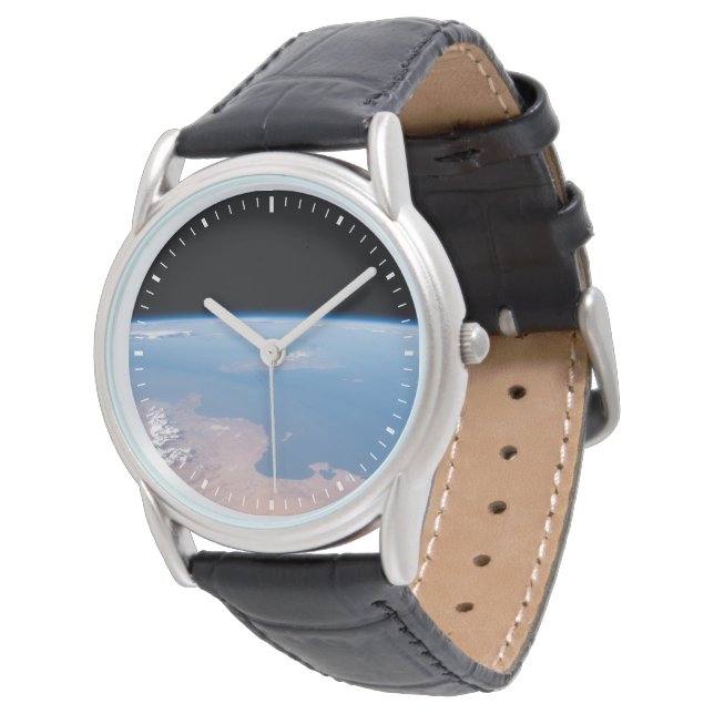 Kust van Tunesië en Libië en eiland Sicilië Horloge (Gekanteld)