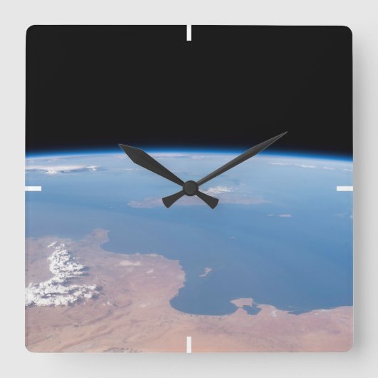 Kust van Tunesië en Libië en eiland Sicilië Vierkante Klok (Voorkant)