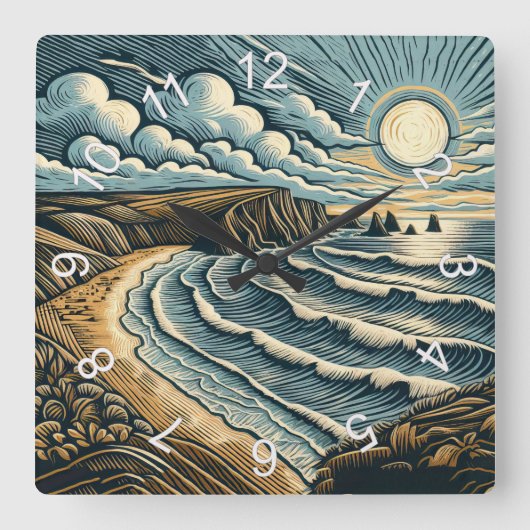 Kust Vierkante Klok (Voorkant)