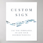 Kust Vis Bewerkbaar 8x10 Trouwbord Sjabloon Poster (Voorkant)