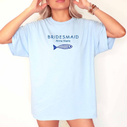 Kust Vis Blauw en Wit Trouwfeest T-shirt