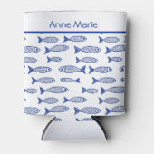 Kust Vis Blauw en Witte Bruid Bachelorette Blikjeskoeler (Voorkant)