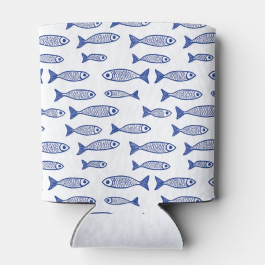 Kust Vis Blauw en Witte Bruid Bachelorette Blikjeskoeler (Achterkant)