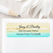 kust voor Blauwgroen en zandoceaan Etiket (Insitu)