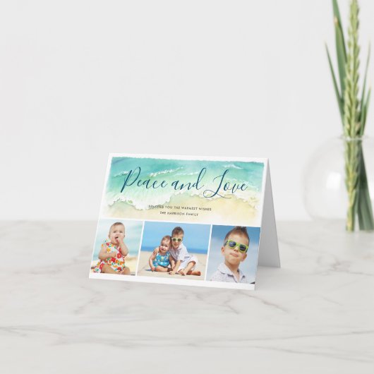 Kust Vrede & Liefde 3-Foto Vakantie Kaart (Voorkant)