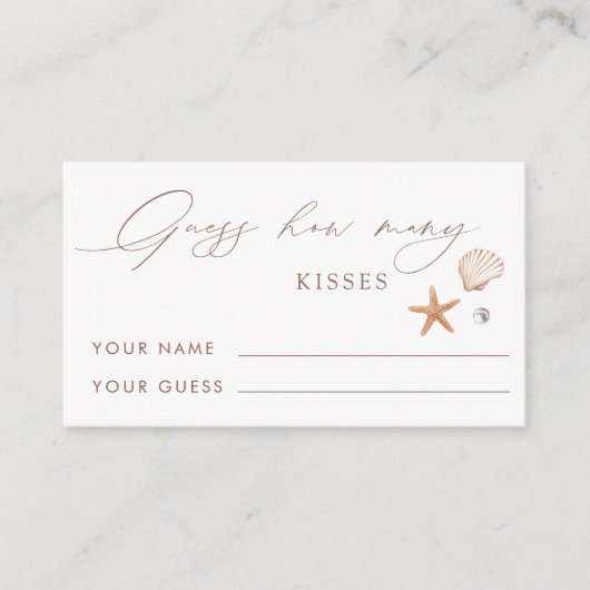 Kust Vrijgezellenfeest Hoeveel Kussen Bruidsspel Informatiekaartje (Voorkant)