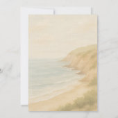 Kust Watercolor Bestemming Huwelijk Kaart (Achterkant)