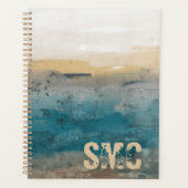 Kust Watercolor Initiaal Monogram Planner (Voorkant)