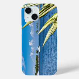 Kust Waterfront Muurkunst Tropisch Oceaaanzicht iPhone 15 Case