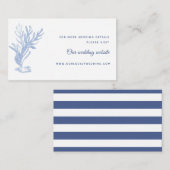 Kust Waterverf Blauw en Wit Bruiloft Website Informatiekaartje (Voorkant / Achterkant)