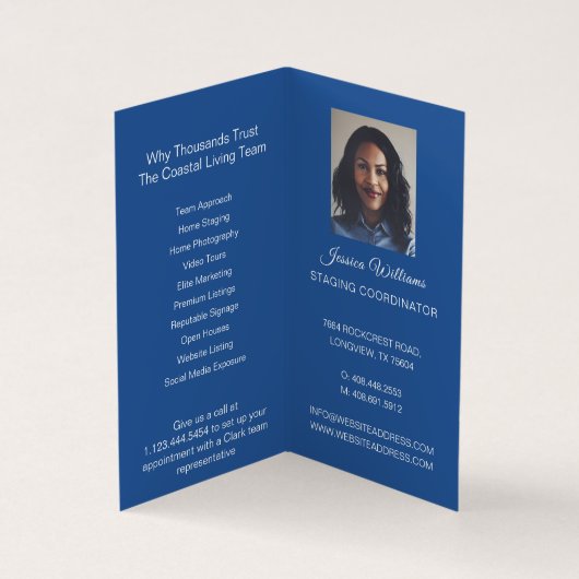 Kust Waterverf Blauw Voordeur Foto & Service Visitekaartje (Binnen)