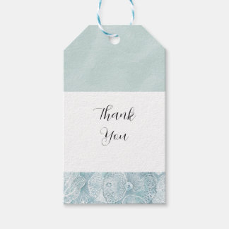 Kust Waterverf Blauwe Bedankkaartjes Cadeaulabel
