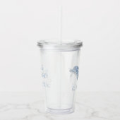 Kust Waterverf Blauwe Stip Dolfijn Acryl Drinkbeker (Rechts)