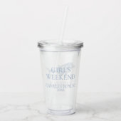 Kust Waterverf Blauwe Stip Dolfijn Acryl Drinkbeker (Achterkant)