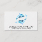 ** Kust Waterverf dolfijnen spelen wit Visitekaartje (Voorkant)