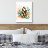 Kust Waterverf Duif Schelp Zee Glas Wand Kunst Canvas Afdruk (Insitu (Slaapkamer))