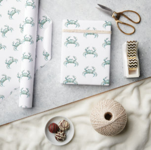 Kust Waterverf Krab Cadeaupapier