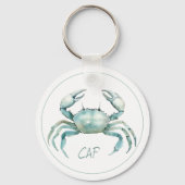 Kust Waterverf Krab Monogram Sleutelhanger (Voorkant)