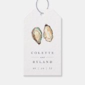 Kust Waterverf Oester Bruiloft Cadeaulabel (Voorkant)