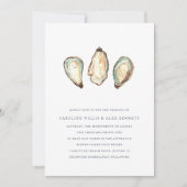 Kust Waterverf Oester Bruiloft Kaart (Voorkant)