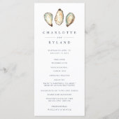 Kust Waterverf Oester Bruiloft Programmakaart (Voorkant)