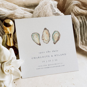 Kust Waterverf Oester Bruiloft Save The Date