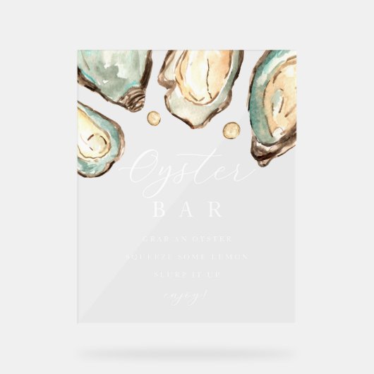 Kust Waterverf Oyster Bar Sign Acryl Bord (Voorkant)