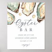 Kust Waterverf Oyster Bar Sign Poster (Voorkant)