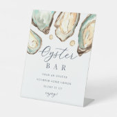 Kust Waterverf Oyster Bar Sign Reclamebord Met Voetstuk (Voorkant)