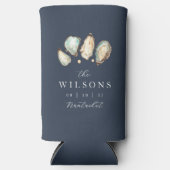 Kust Waterverf Oyster bruiloft gunst Seltzer Blikjeskoeler (Voorkant)