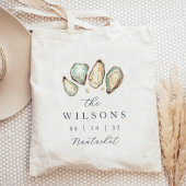 Kust Waterverf Oyster bruiloft gunst Tote Bag