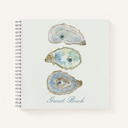 Kust Waterverf Oyster Guest Book Notitieboek (Voorkant)